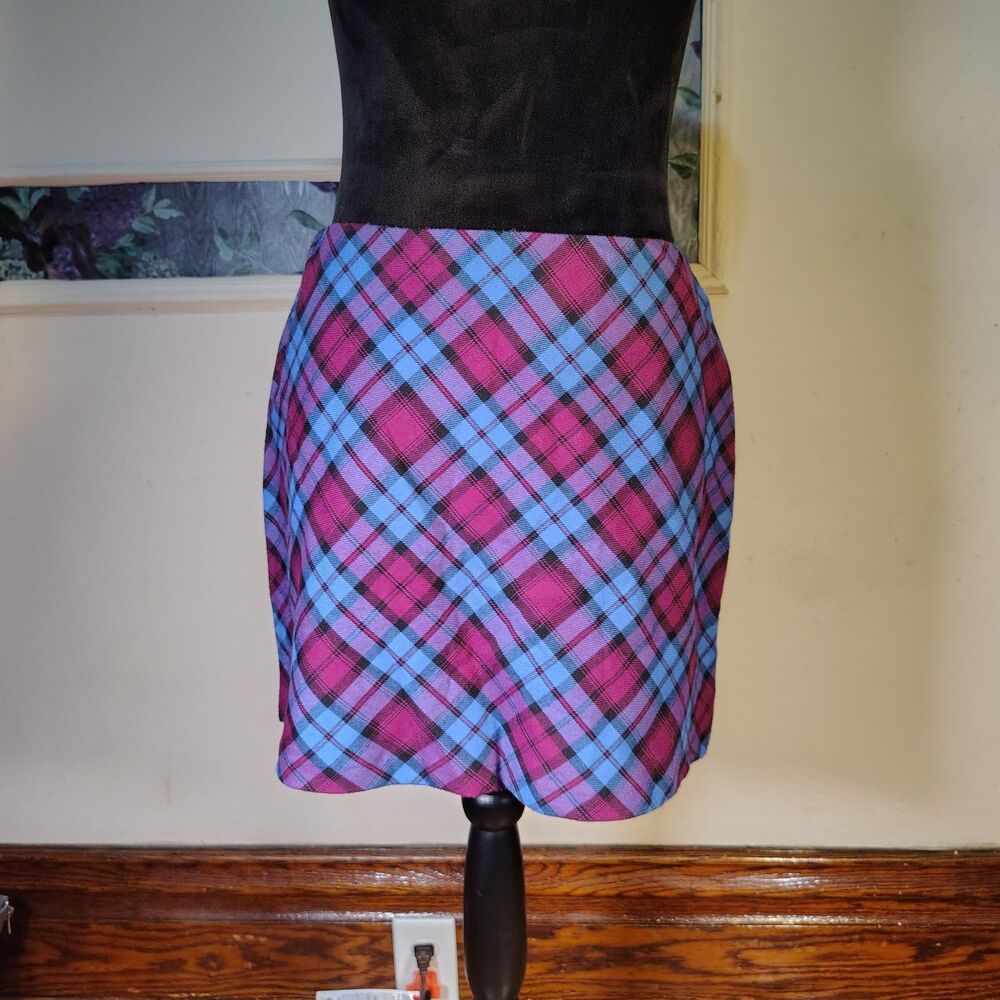VTG Y2K Academia Indie Sleaze Plaid Office Siren Skirt Size M/T618
